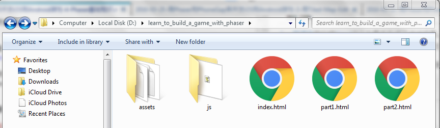 phaser project folder